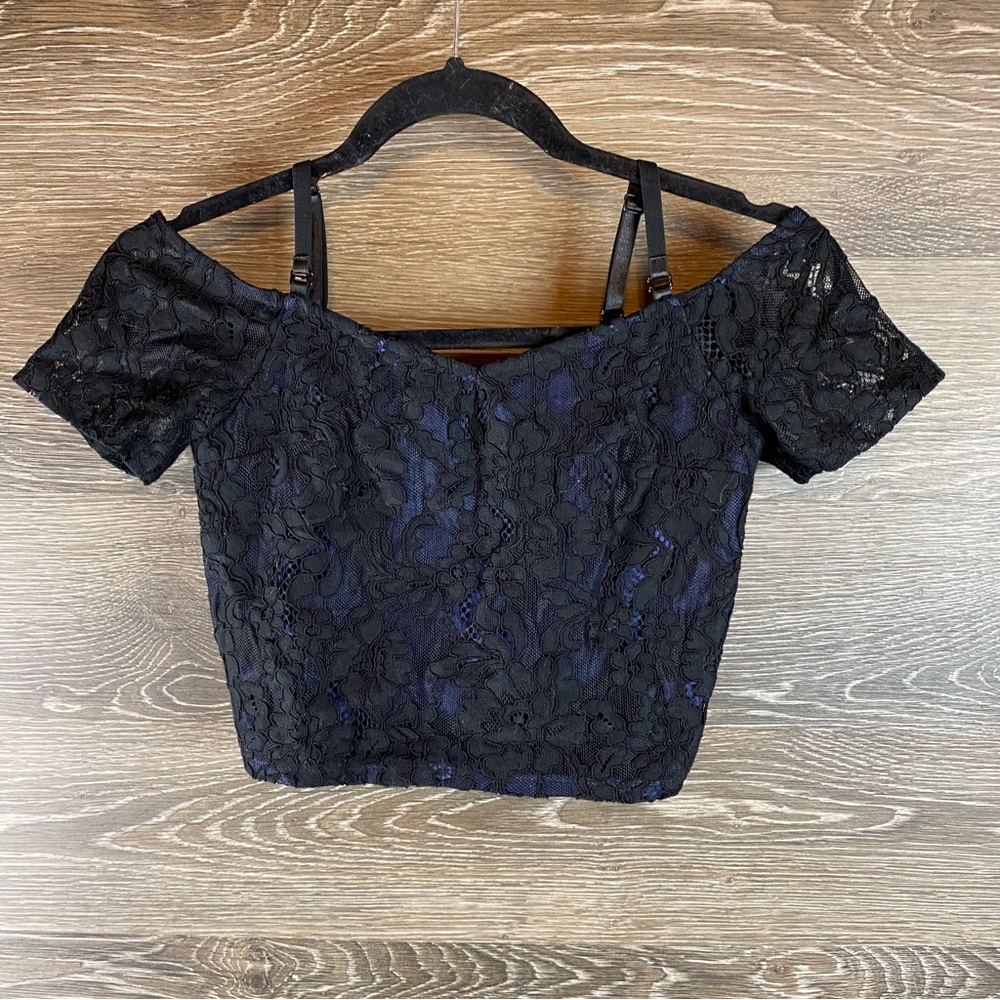 Miss Behave girls Thea cold shoulder crop top NWT